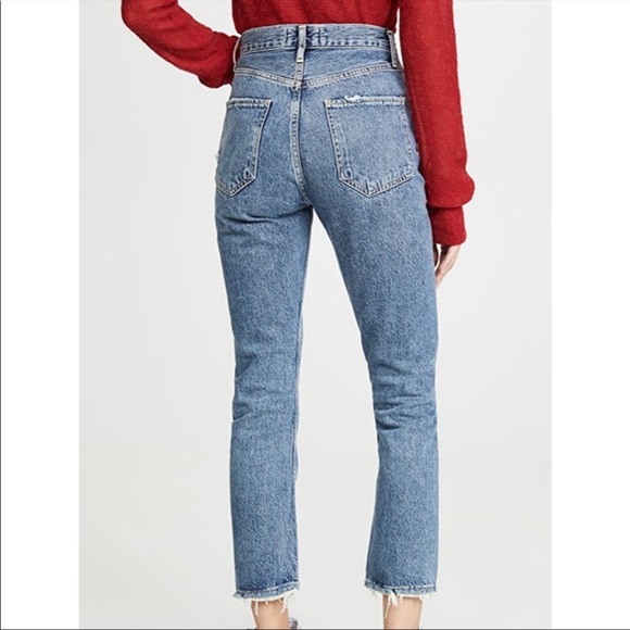 Agolde Riley High Rise Straight Crop Jeans in Color Frequency size 25 - Picture 3 of 9